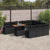 vidaXL 11 Piece Garden Sofa Set with Cushions Black Poly Rattan