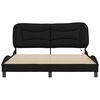 vidaXL Bed Frame with LED without Mattress "Hvar" Black 152x203 cm Queen Fabric
