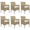vidaXL 7 Piece Garden Dining Set Beige