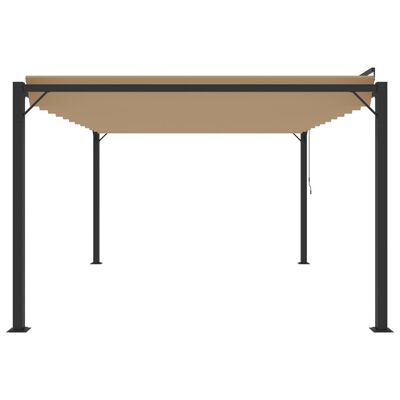 vidaXL Gazebo with Louvered Roof 3x4 m Taupe Fabric and Aluminium