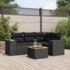 vidaXL 5 Piece Garden Sofa Set with Cushions Black Poly Rattan