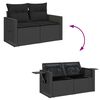vidaXL 9 Piece Garden Sofa Set with Cushions Black Poly Rattan