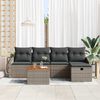 vidaXL Garden Sofa Set with Cushion 6 pcs Grey Poly rattan