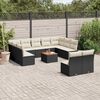 vidaXL 12 Piece Garden Sofa Set with Cushions Black Poly Rattan