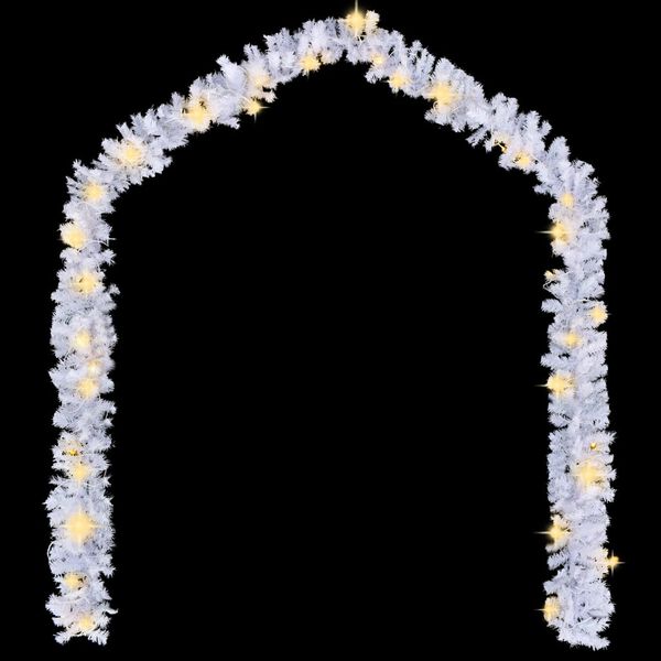vidaXL Christmas Garland with LED Lights White 5 m PVC