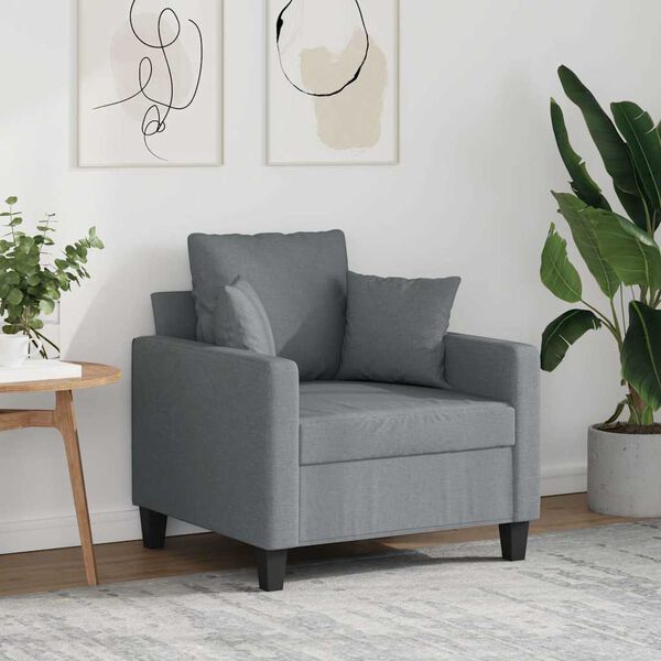 vidaXL Sofa Chair Light Grey 60 cm Fabric