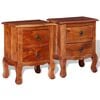 vidaXL Nightstands with Drawers 2 pcs Solid Acacia Wood