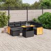vidaXL 8 Piece Garden Sofa Set with Cushions Black Poly Rattan