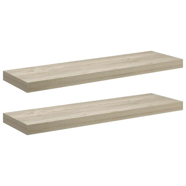 vidaXL Floating Wall Shelves 2 pcs Oak 80x23.5x3.8 cm MDF