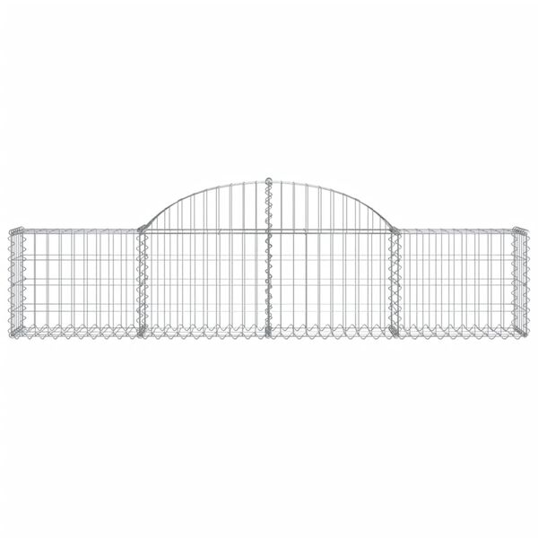 vidaXL Arched Gabion Baskets 11 pcs 200x30x40/60 cm Galvanised Iron