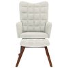 vidaXL Rocking Chair with Stool Cream Velvet