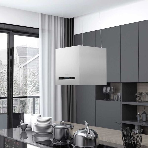 vidaXL Hanging Island Range Hood Touch Sensor LCD 37cm Stainless Steel
