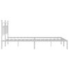 vidaXL Metal Bed Frame without Mattress with Headboard White 180x200cm