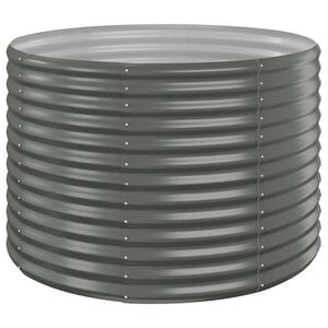 vidaXL Garden Raised Bed | Grey | Powder-coated steel | 100x100x68 cm | Durable