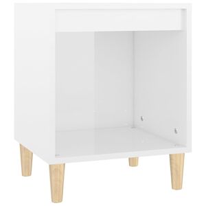 vidaXL Bedside Cabinet High Gloss White 40x35x50 cm Engineered Wood