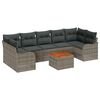 vidaXL Garden Sofa Set 8 pcs Grey Poly Rattan