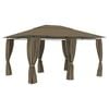 vidaXL Garden Marquee with Curtains 4x3 m Taupe 180 g/m&sup2;