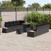 vidaXL Garden Sofa Set 11 pcs Black Poly Rattan