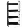 vidaXL 4-Layer Book Shelf Black 60x27.6x124.5 cm Engineered Wood