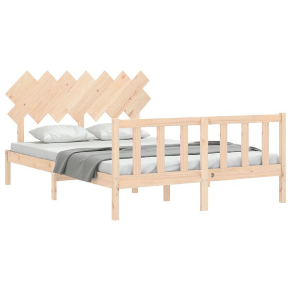 vidaXL Bed Frame without Mattress King Size Solid Wood Pine