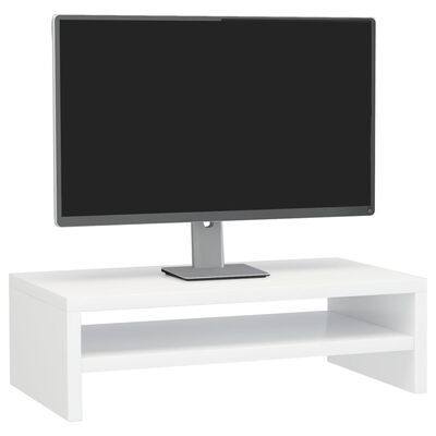 vidaXL Monitor Stand High Gloss White 42x24x13 cm Engineered Wood