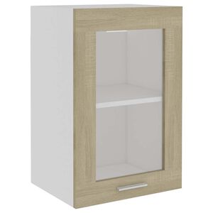 vidaXL Hanging Glass Cabinet "Lyon" Sonoma Oak 40x31x60 cm