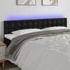 vidaXL LED Headboard Black 200 cm Faux Leather