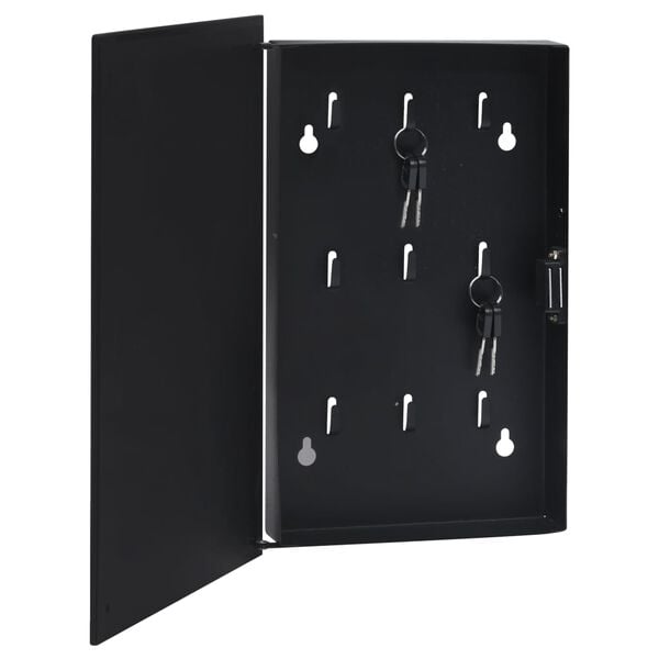 vidaXL Key Box with Magnetic Board Black 30x20x5.5 cm
