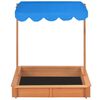 vidaXL Sandbox with Adjustable Roof Fir Wood Blue UV50