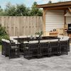 vidaXL 13 Piece Garden Dining Set with Cushions Black Poly Rattan