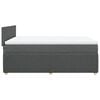 vidaXL Box Spring Bed with Mattress Dark Grey Queen Fabric