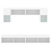 vidaXL 6 Piece TV Wall Units with LED White Engineered Wood