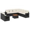 vidaXL 10 Piece Garden Sofa Set with Cushions Black Poly Rattan