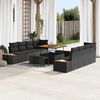 vidaXL Garden Sofa Set with Cushion 11 pcs Black Poly rattan