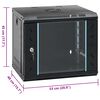 vidaXL 9U Wall Mounted Network Cabinet 19" IP20 53x40x45 cm