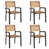 vidaXL 5 Piece Garden Dining Set Solid Wood Acacia and Metal
