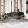 vidaXL 6 Piece Garden Sofa Set with Cushions Grey Poly Rattan