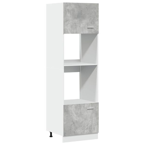 vidaXL Microwave Cabinet Lyon Concrete Grey 60x57x207 cm Engineered Wood