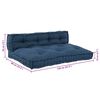 vidaXL Pallet Sofa Cushion 2 pcs Indigo 120 x 80 x 38 cm Fabric