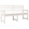 vidaXL Garden Bench White 159,5x48x91,5 cm Solid Wood Pine