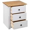 vidaXL Bedside Cabinet White 46x40x57 cm Pinewood Panama Range