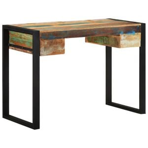 vidaXL Desk | Multicolour | Solid reclaimed wood, steel | Medium | Computer Desk