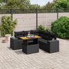 vidaXL 6 Piece Garden Sofa Set with Cushions Black Poly Rattan
