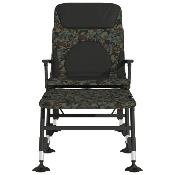 vidaXL Fishing Bedchair with Adjustable Mud Legs Foldable Camouflage