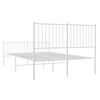 vidaXL Metal Bed Frame without Mattress with Footboard White 135x190cm