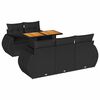 vidaXL 6 Piece Garden Sofa Set with Cushions Black Poly Rattan