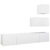 vidaXL 4 Piece TV Cabinet Set White Engineered Wood