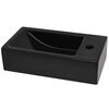 vidaXL Basin with Faucet Hole Rectangular Ceramic Black 46x25.5x12 cm