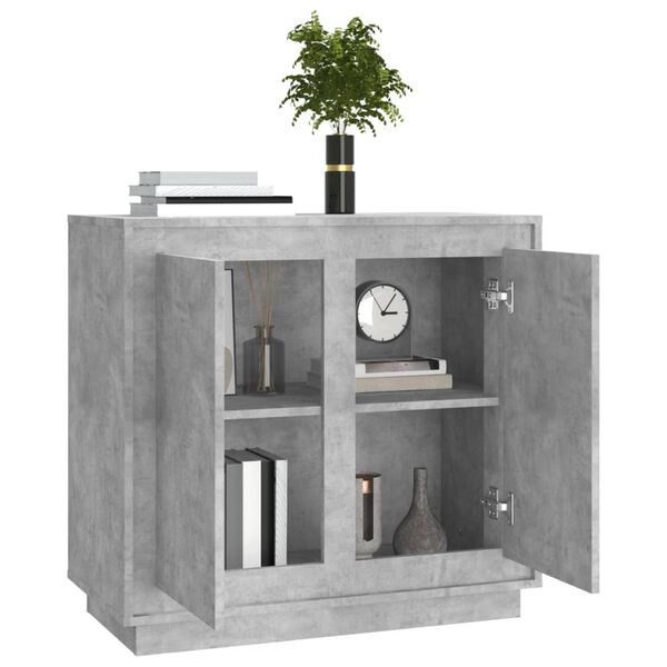 vidaXL Sideboard Concrete Grey 80x34x75 cm Engineered Wood