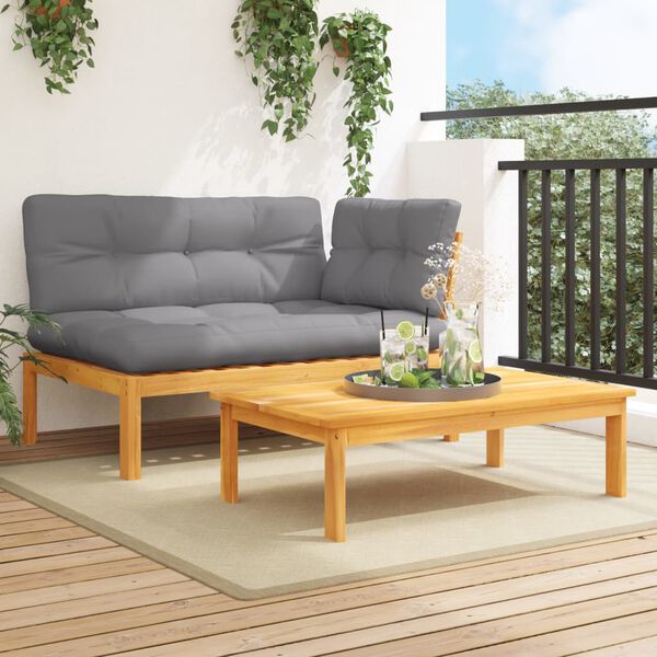 vidaXL 2 Piece Garden Pallet Sofa Set with Cushions Solid Wood Acacia